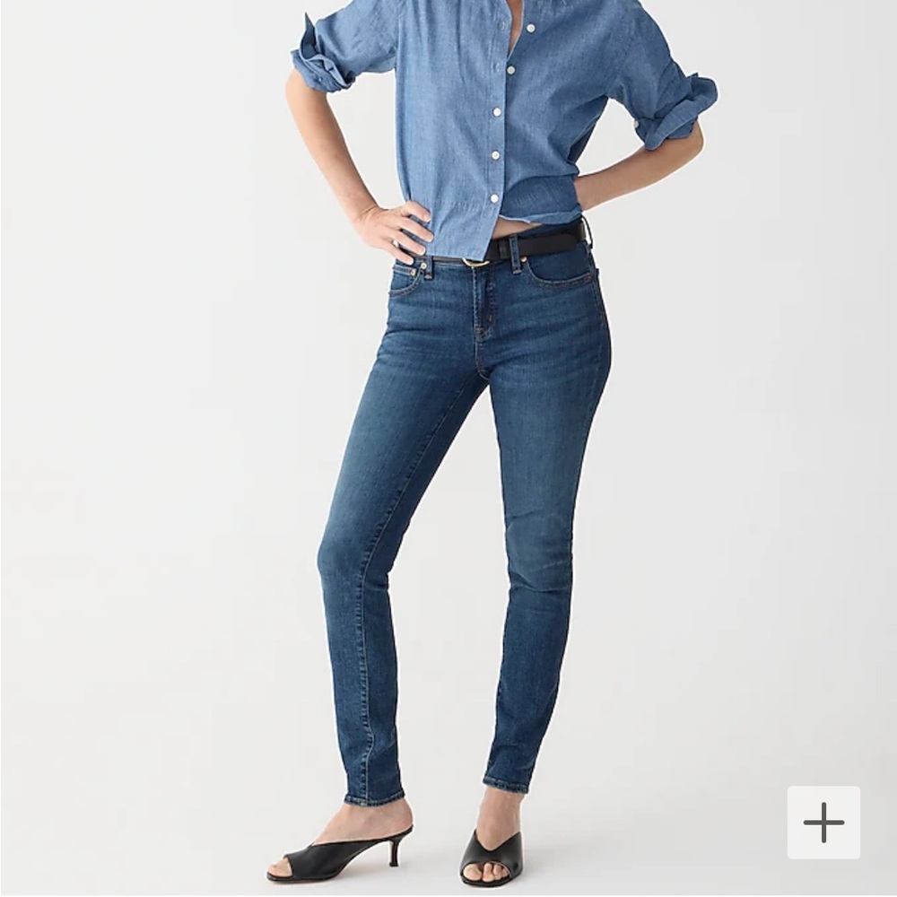 J Crew 8” Toothpick Jeans in Vista Wash